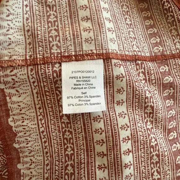 New Veronica Beard Swedie Red rust Floral Cotton Border Print Midi Dress paisley - Picture 14 of 15